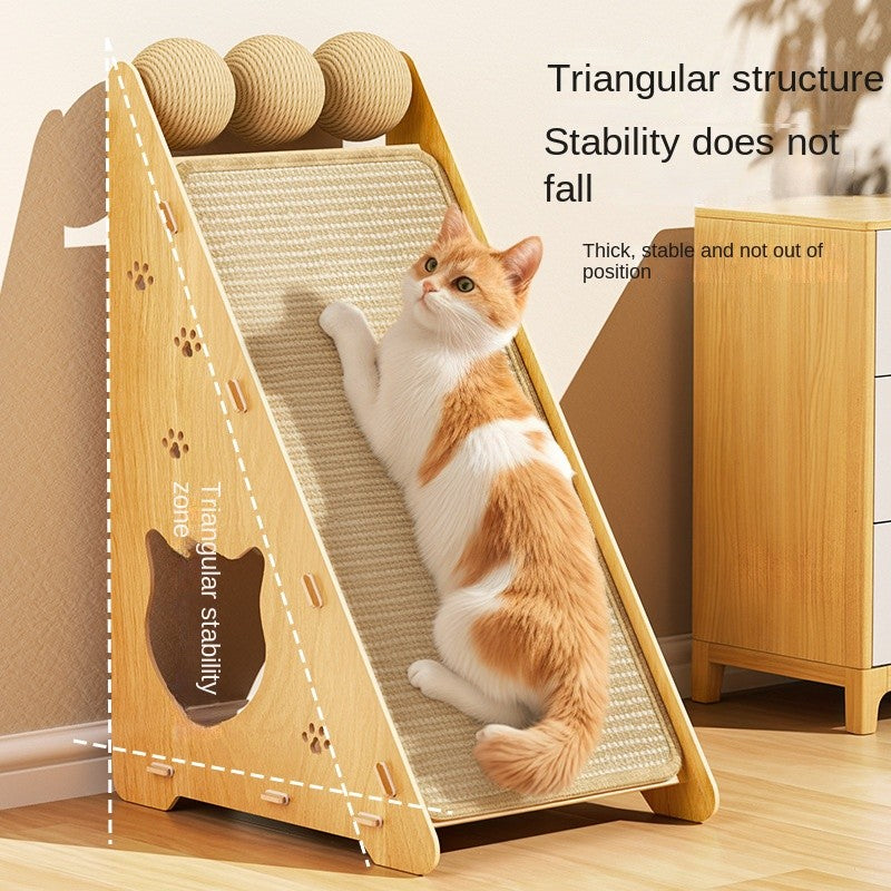 Triangle Sisal Cat Scratching Post - Wall-Mounted Triangle Scratch Board for Furniture Protection