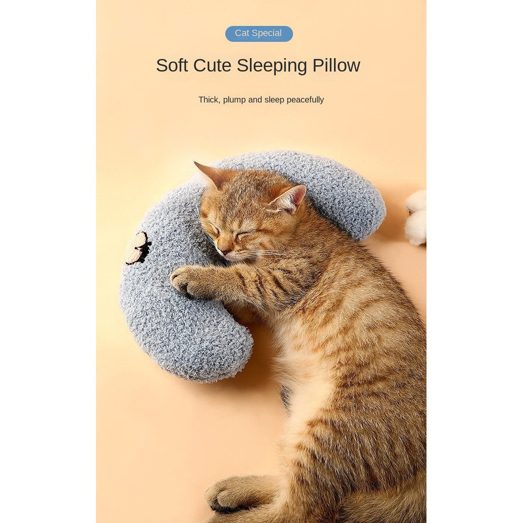 Moon-Shaped Pet Pillow for Dogs & Cats – Soft Plush Sleeping Bed for Small Pets | Cozy Cuddle Pad
