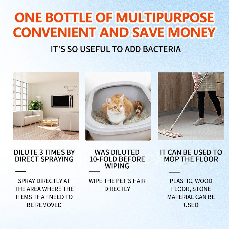 Pet Odor Eliminator Spray - Enzyme-Powered Stain & Smell Remover for Cat/Dog Urine