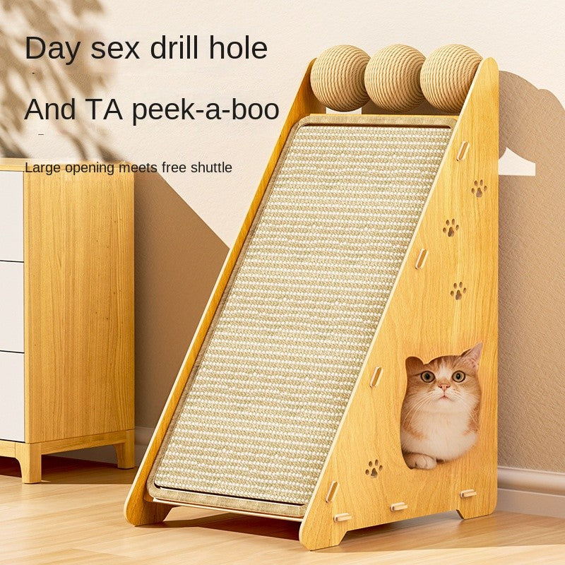 Triangle Sisal Cat Scratching Post - Wall-Mounted Triangle Scratch Board for Furniture Protection