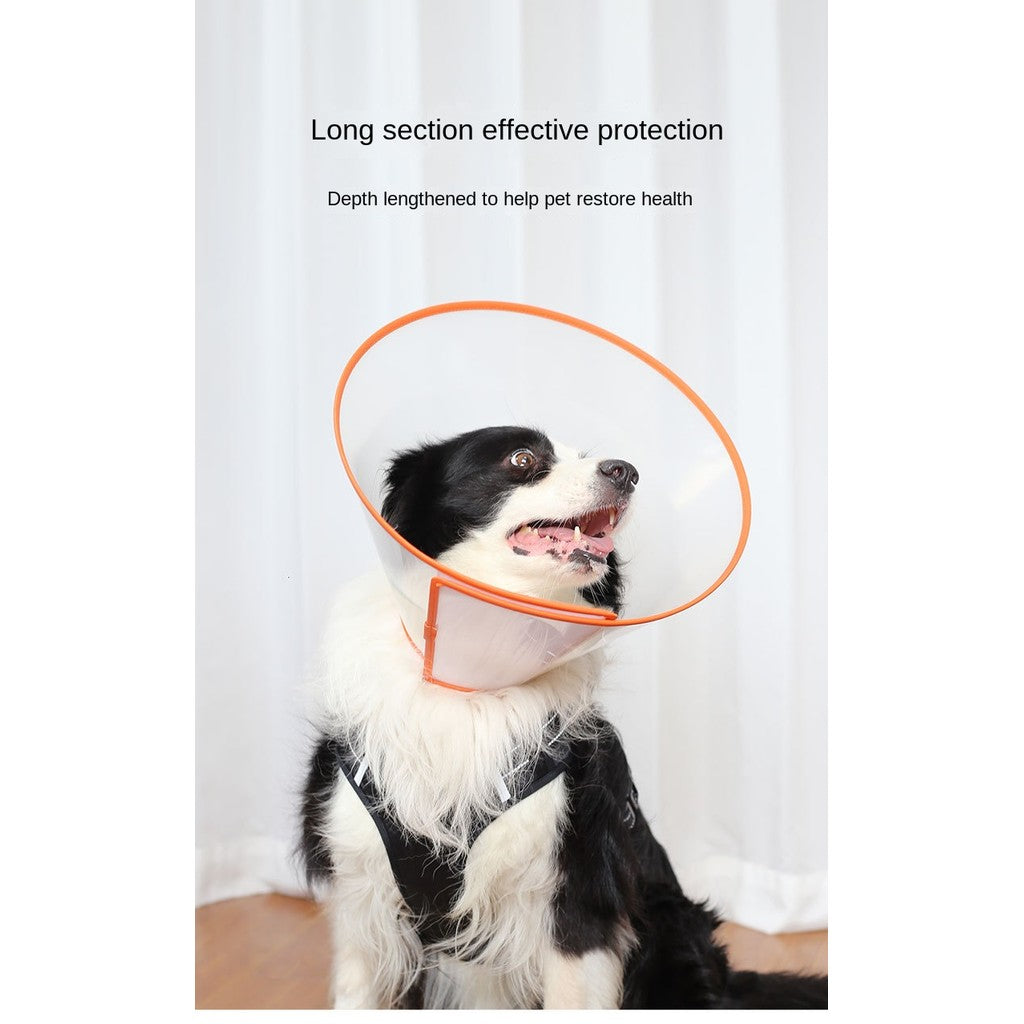 Waterproof pet collar with Pu edge-anti-fur stick, extended neck wrap for Cats & Dogs