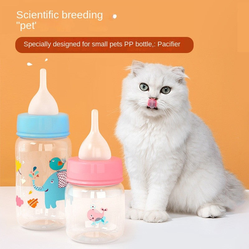 ✨✨✨✨✨125ml Pet Nursing Bottle - Newborn Kitten/Puppy Feeder with Silicone Nipple for Milk & Water