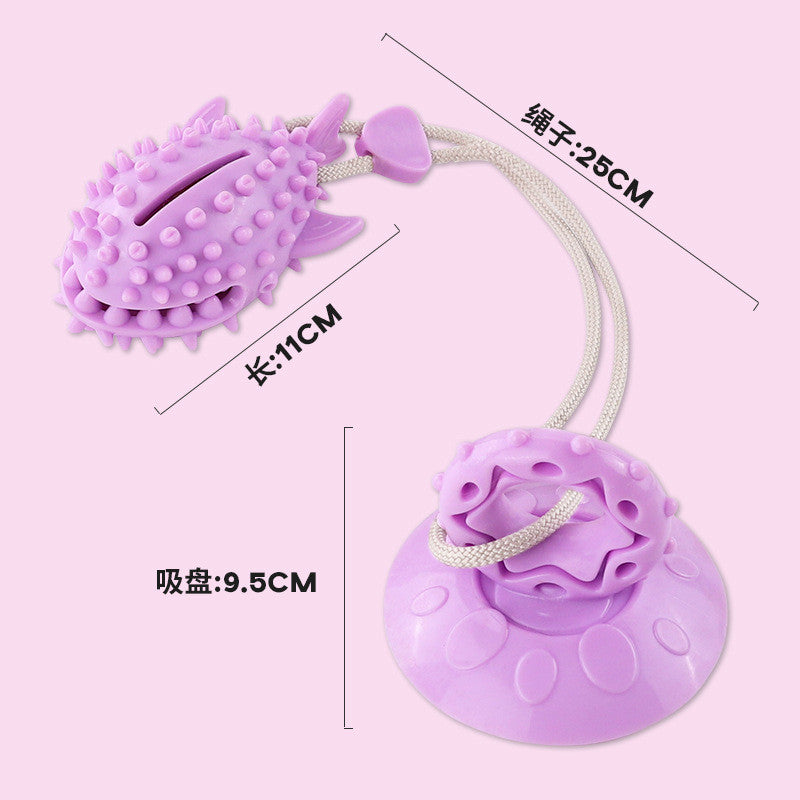 Tough Dog Chew Toy with Suction Cup - Interactive Slow Feeder & Tug-of-War Toy for Boredom Relief
