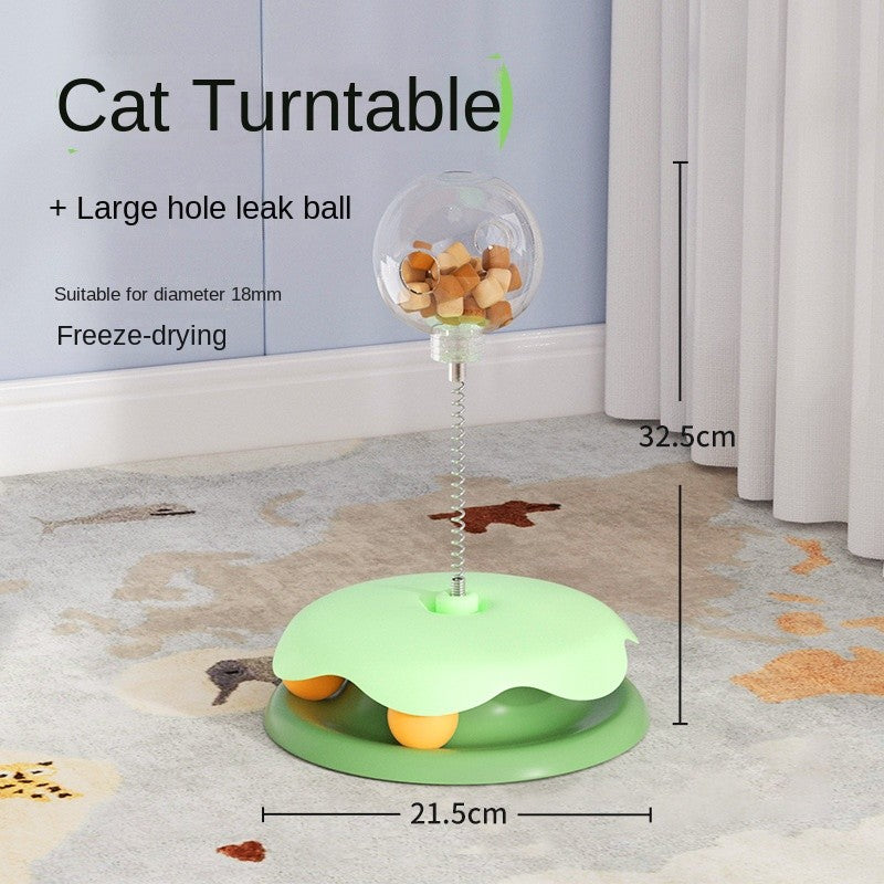 Cat Toy Ball - Self-Play, Teaser Stick, Durable Tumbler & Food Dispenser