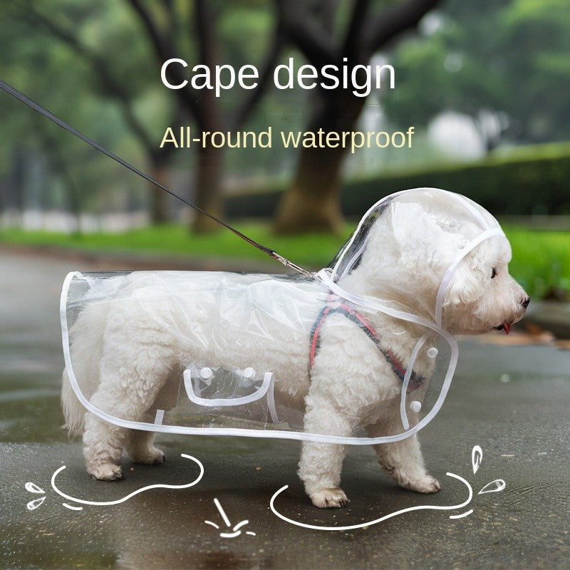 Waterproof Dog Raincoat - Clear Transparent Design for Small/Medium Dogs