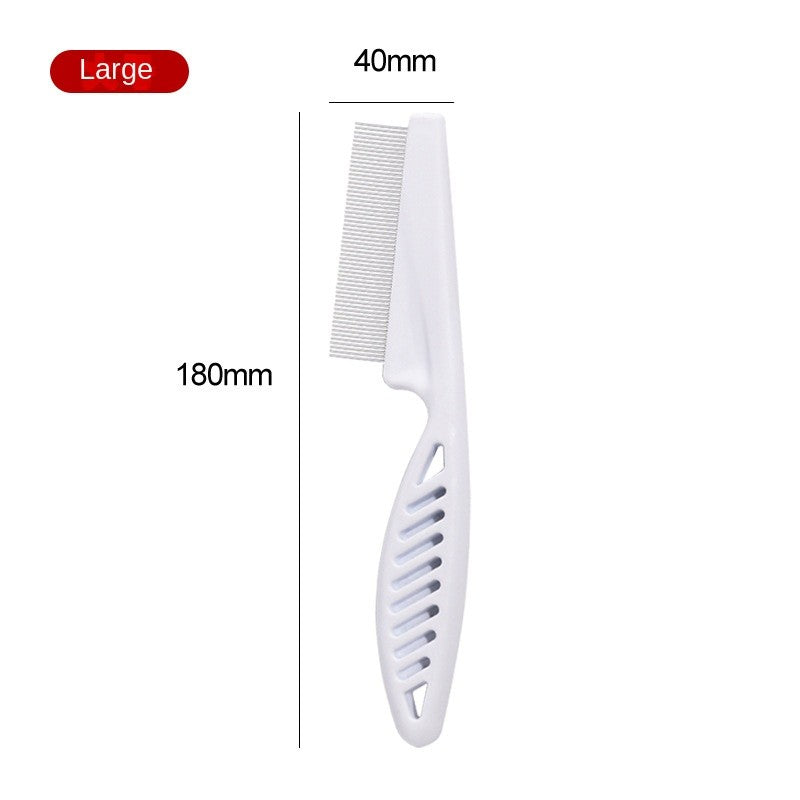 Pet Grooming Comb - Stainless Steel Dog & Cat Brush for Fleas, Dense Teeth