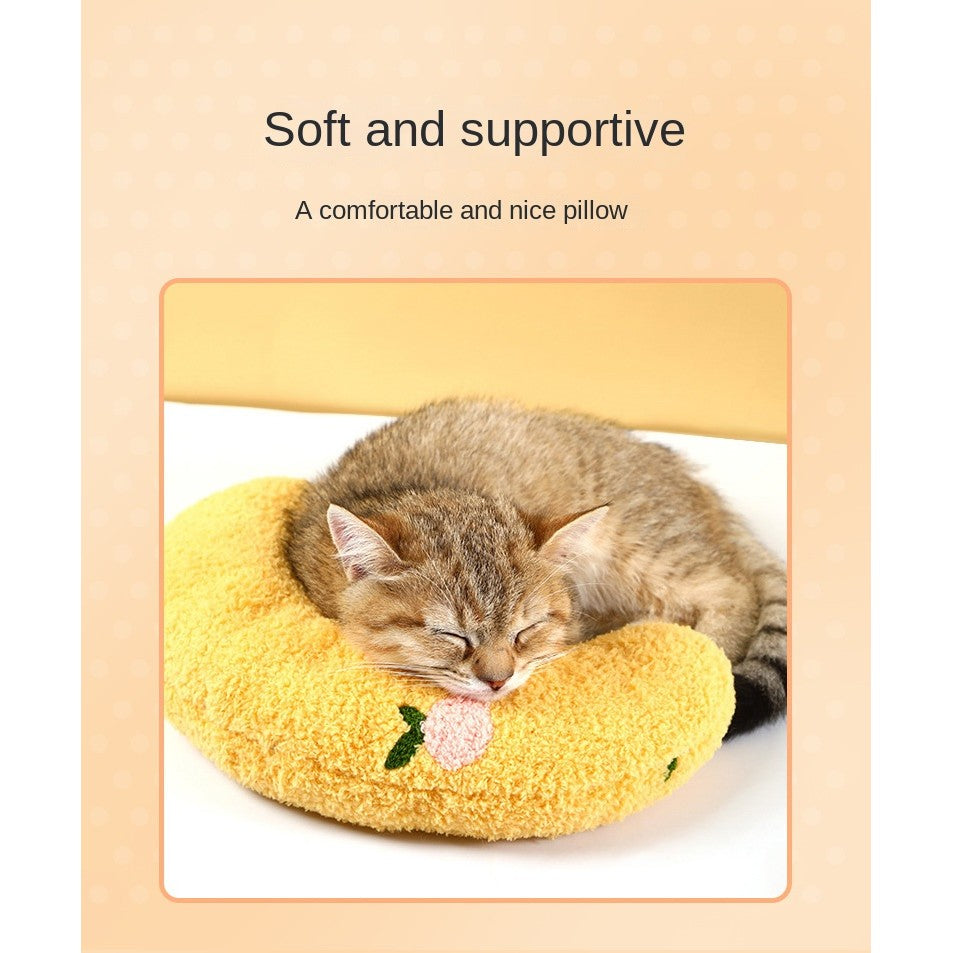 Moon-Shaped Pet Pillow for Dogs & Cats – Soft Plush Sleeping Bed for Small Pets | Cozy Cuddle Pad