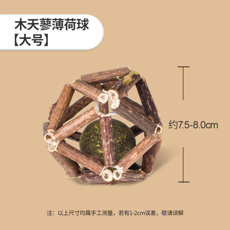 Interactive Cat Toy Ball with Silvervine & Catnip - Chewable Teaser with Bell for Boredom Relief