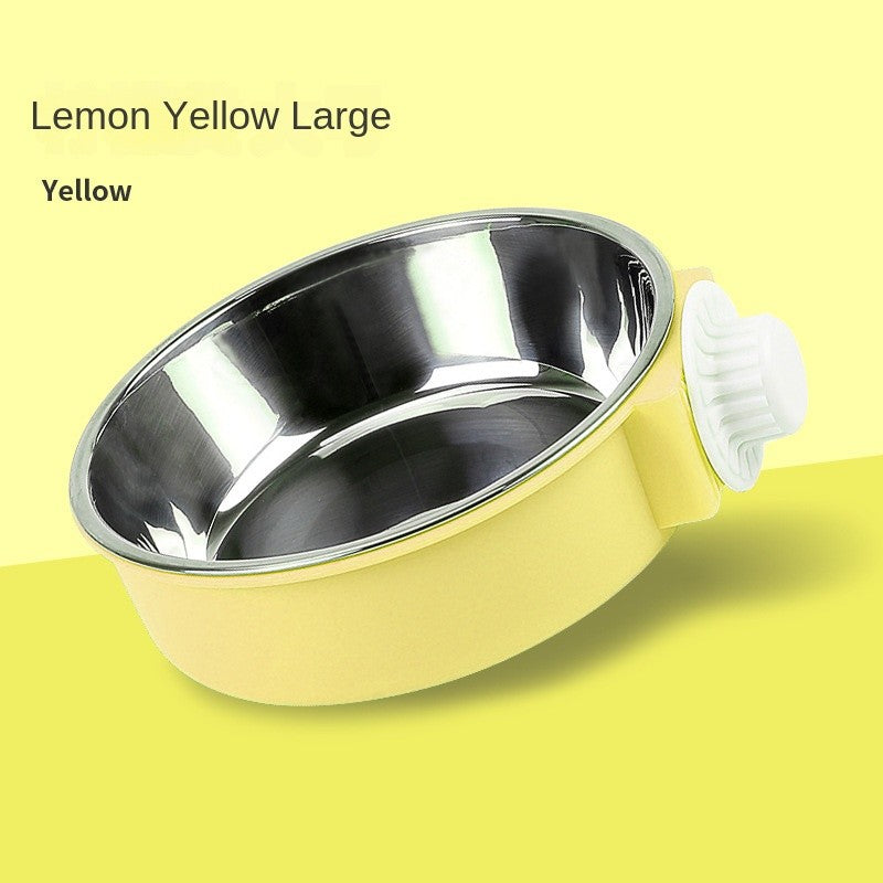 Anti-tip stainless steel Pet Bowl-non-slip hanging dog/cat food & water dish