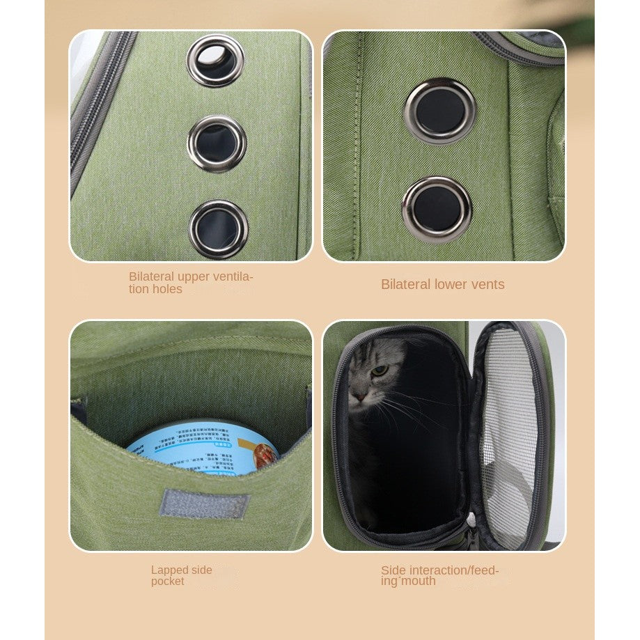 Space capsule cat backpack carrier-breathable pet travel bag for cats/dogs