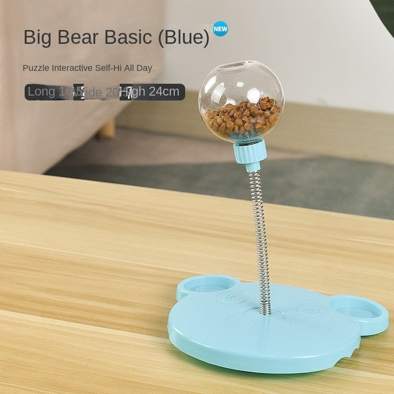 Cat Toy Ball - Self-Play, Teaser Stick, Durable Tumbler & Food Dispenser