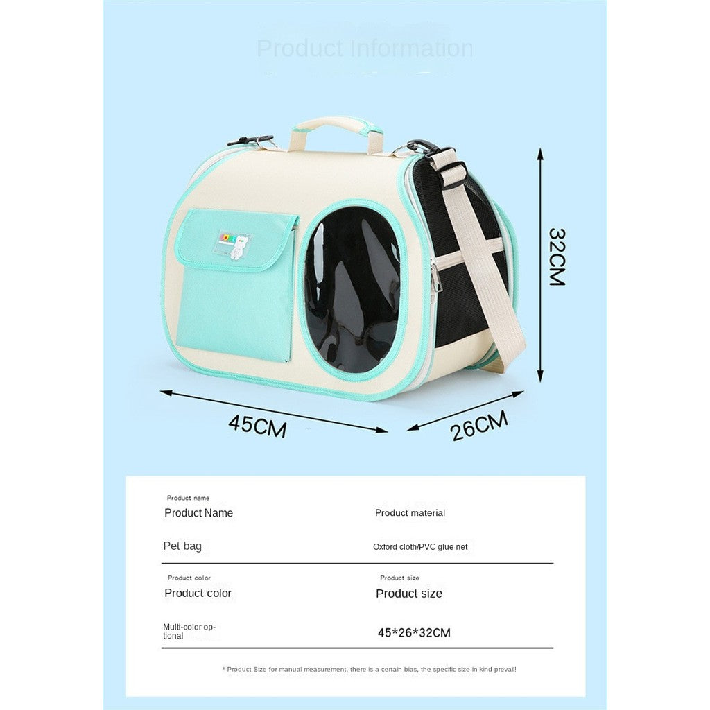 Large Space Cat Carrier Tote - Breathable Handheld/Shoulder Pet Bag for All-Season Outings