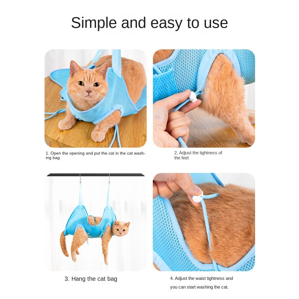 Pet Grooming Hammock - for Cat/Dog Nail Trimming, Bathing & Ear Cleaning (S/M Size)