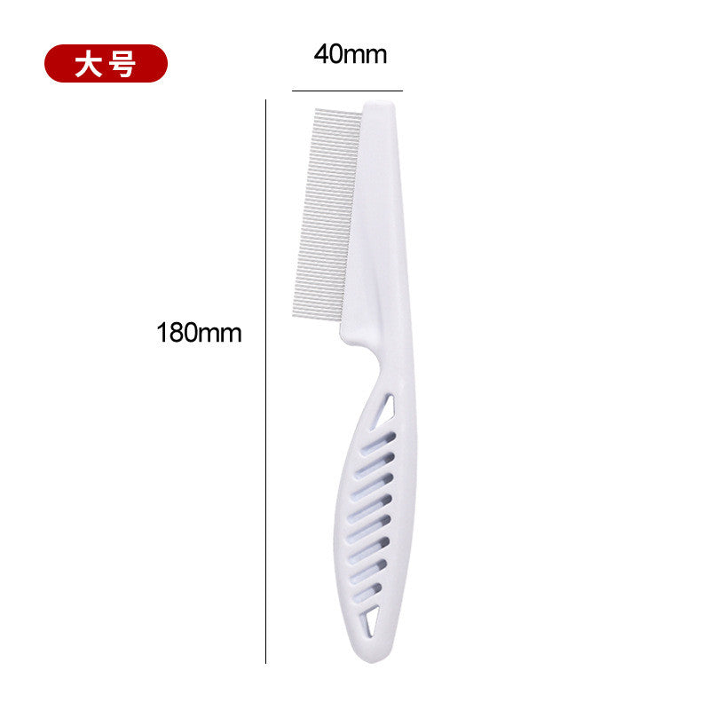 Pet Grooming Comb - Stainless Steel Dog & Cat Brush for Fleas, Dense Teeth