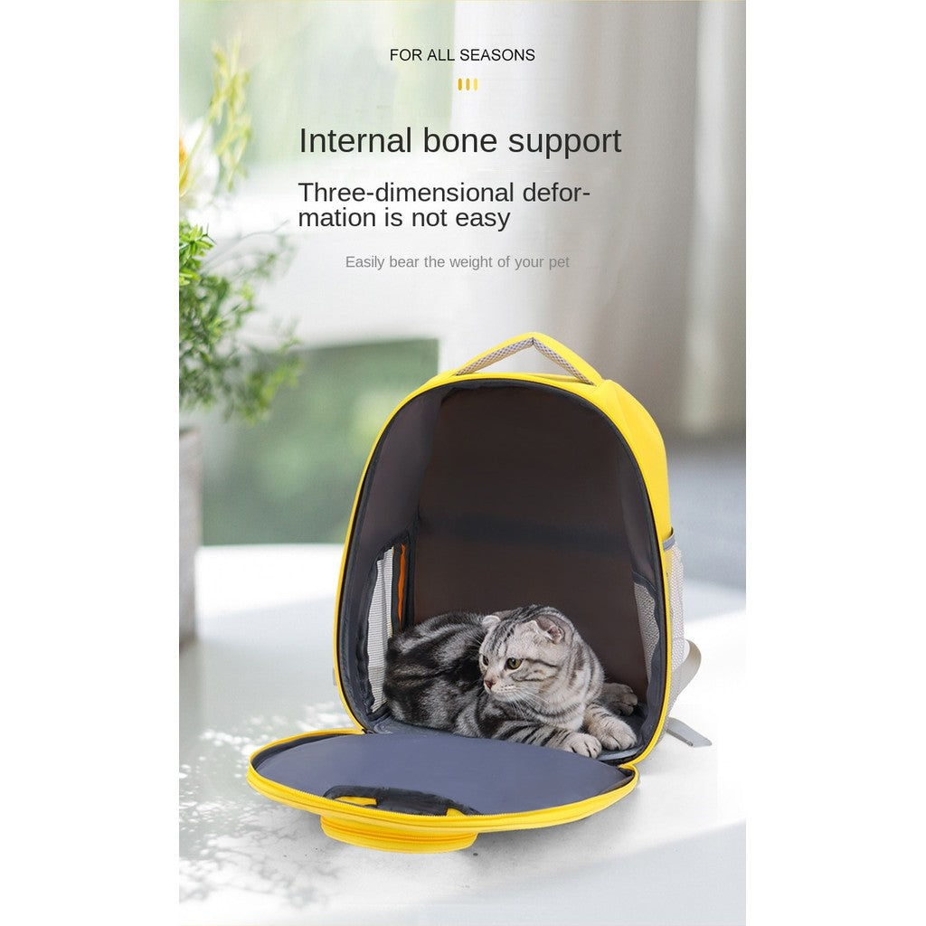 Cute Cartoon Cat Backpack Carrier - All-Season Breathable Pet Bag (Handheld/Shoulder Carry)