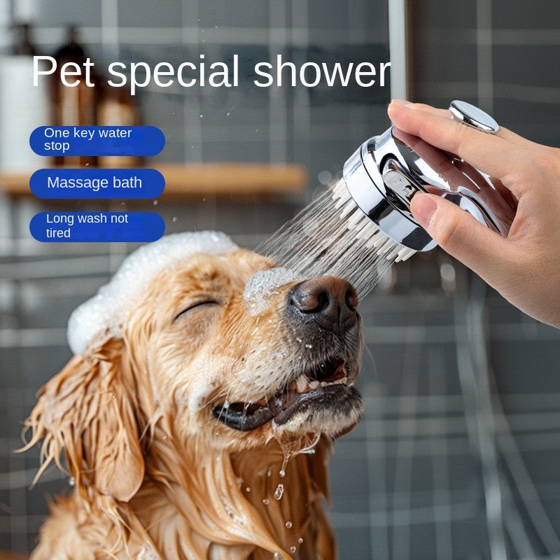 Pet Shower Spray Head - Pressure Boost & Massage for Dog/Cat Bathing