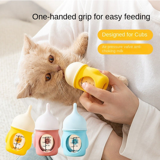 20ML Anti-Choke Pet Nursing Bottle - Newborn Kitten/Puppy Milk Feeder with Soft Silicone Nipple