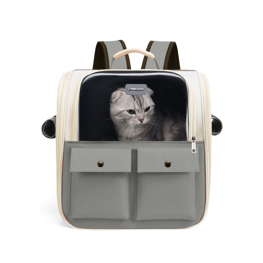 Large cat backpack carrier-breathable, hands-free pet travel bag for outdoor/hiking