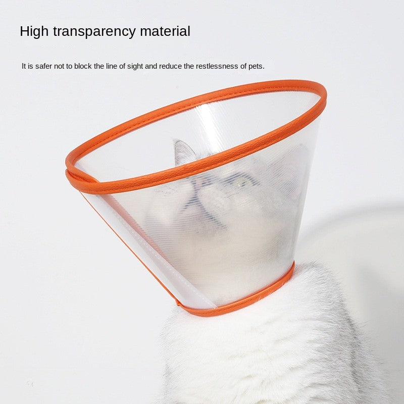 Waterproof pet collar with Pu edge-anti-fur stick, extended neck wrap for Cats & Dogs