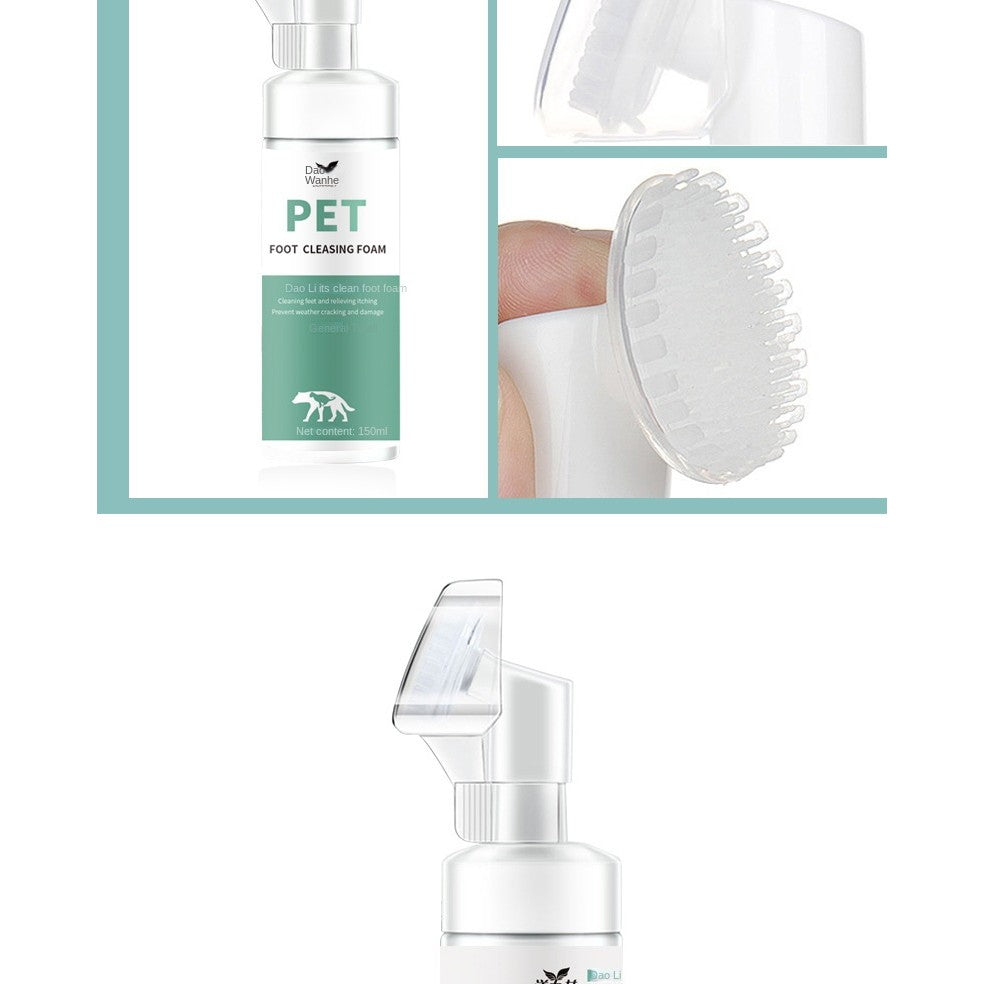 Pet Paw Cleanser Foam 150ml - No Rinse Dog/Cat Foot Wash, Gentle Cleaning for Dirty Paws