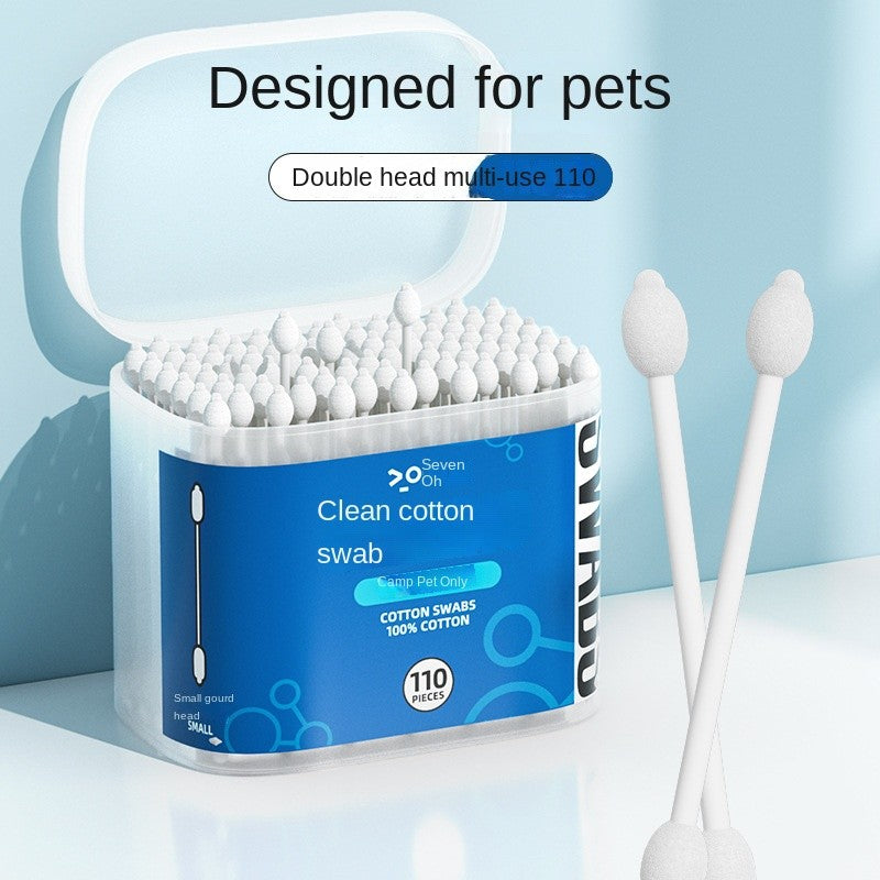Mid-Large Pets Gourd Head Cleaning Cotton Swab Pet Ear Cleaning Swabs - Essential Oil Cotton Buds