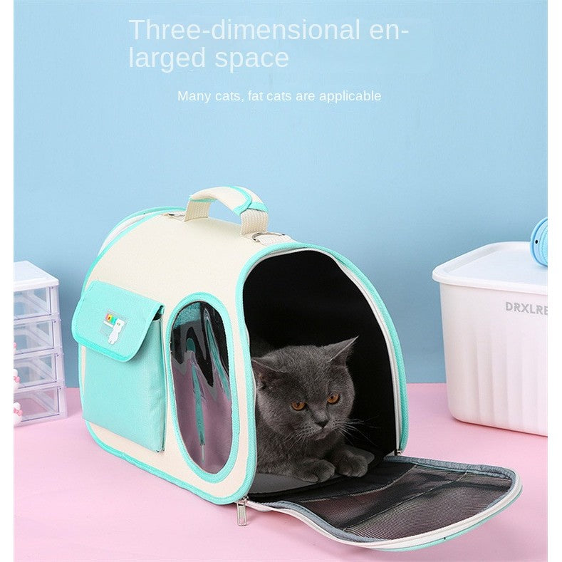 Large Space Cat Carrier Tote - Breathable Handheld/Shoulder Pet Bag for All-Season Outings