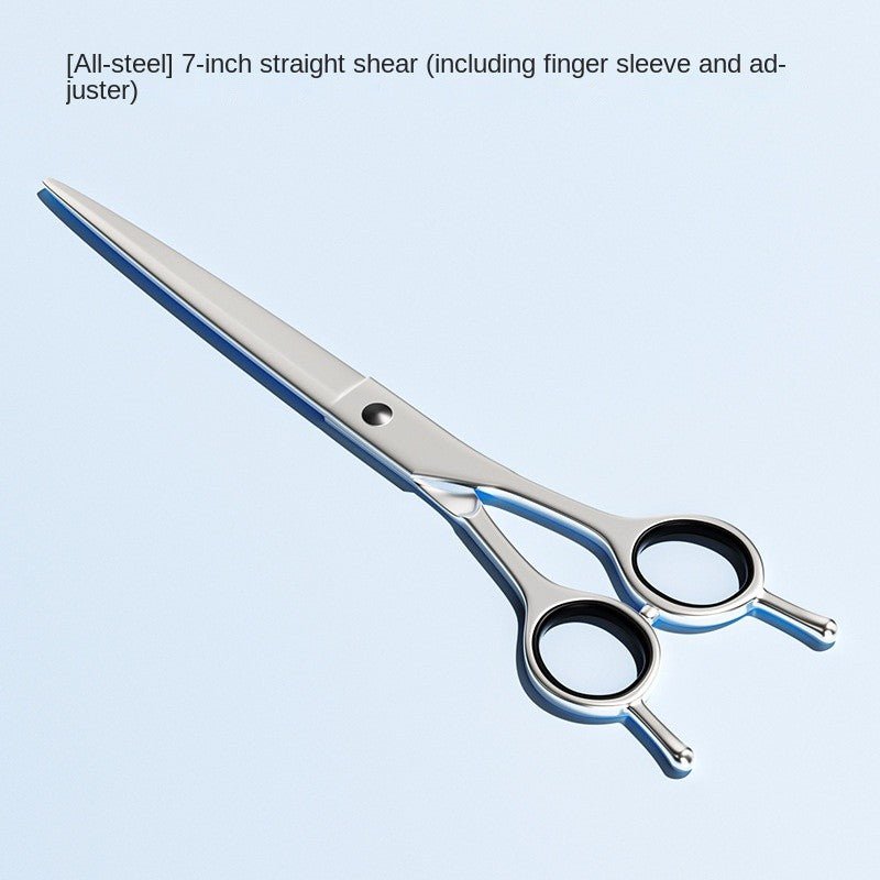 Professional Dog Grooming Scissors Set - Stainless Steel Round Tip & Thinning Shears
