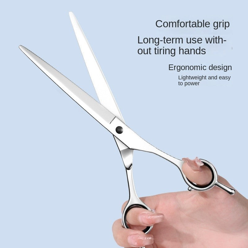 Professional Dog Grooming Scissors Set - Stainless Steel Round Tip & Thinning Shears