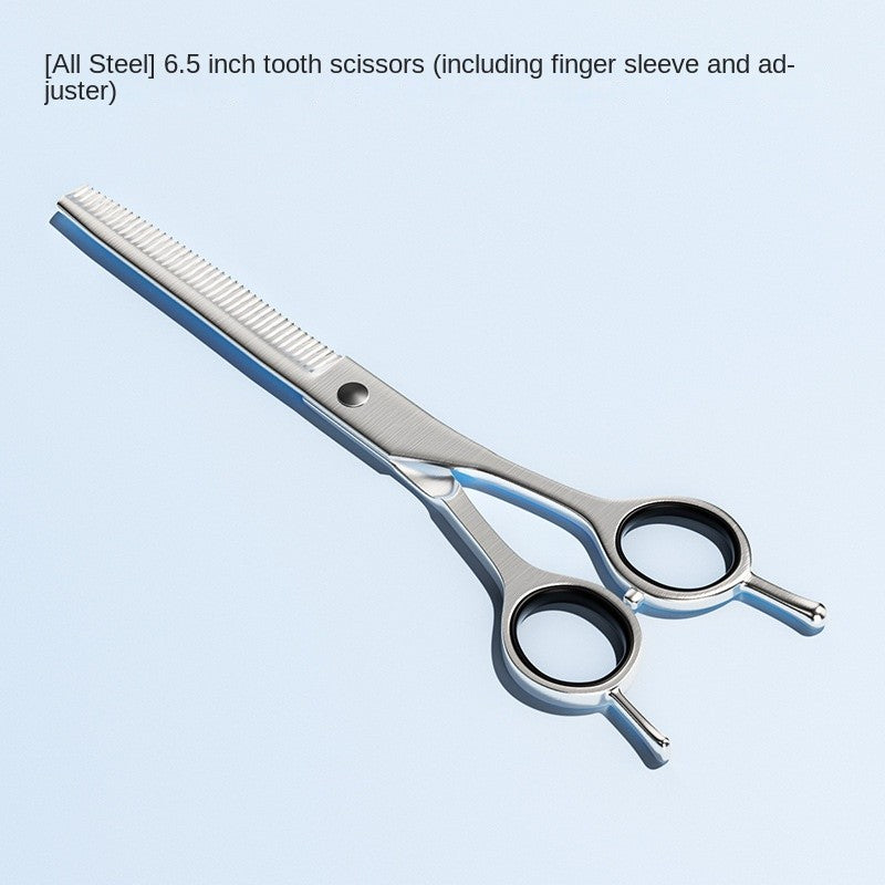 Professional Dog Grooming Scissors Set - Stainless Steel Round Tip & Thinning Shears