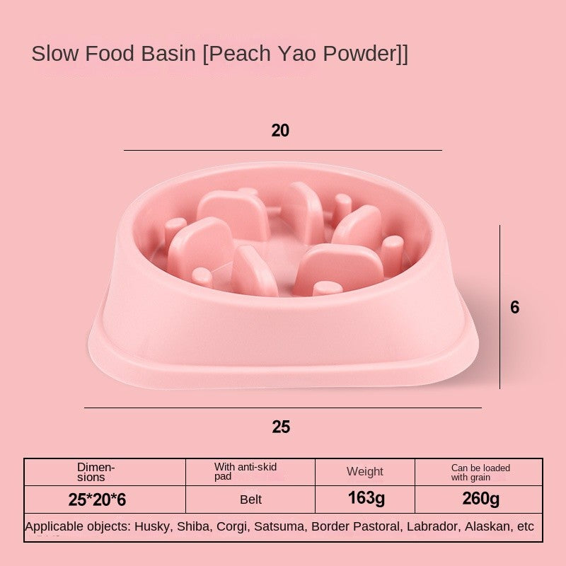 16.5CM Slow Feeder Dog Bowl – Perfect Size for Medium Breeds | Anti-Gulp Maze Design with Non-Slip Base