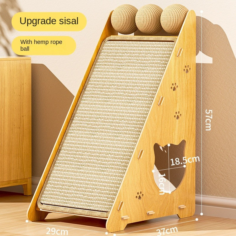 Triangle Sisal Cat Scratching Post - Wall-Mounted Triangle Scratch Board for Furniture Protection
