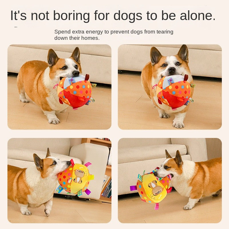 Squeaky Dog Toy Ball - Durable Plush Chew Ball for Small Dogs (Poodles, Corgis) | Energy-Burning Fetch