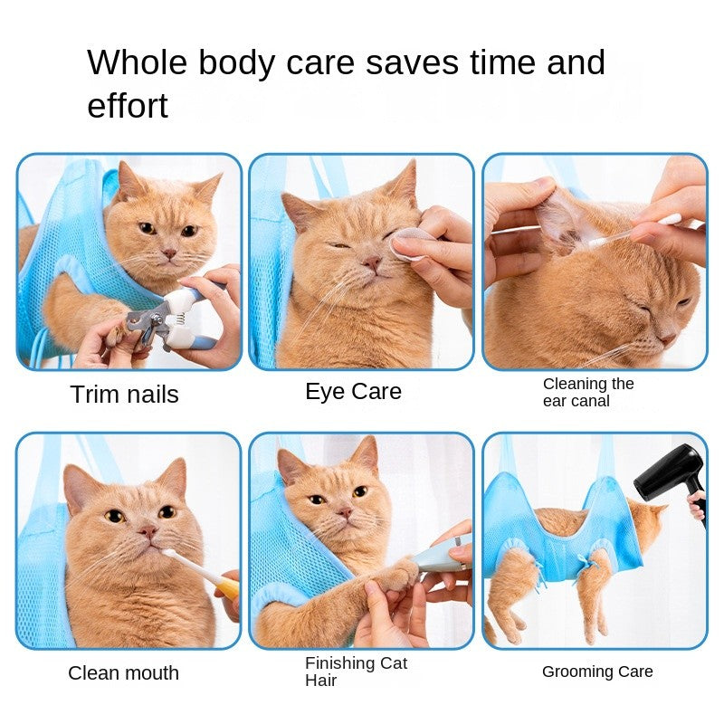 Pet Grooming Hammock - for Cat/Dog Nail Trimming, Bathing & Ear Cleaning (S/M Size)