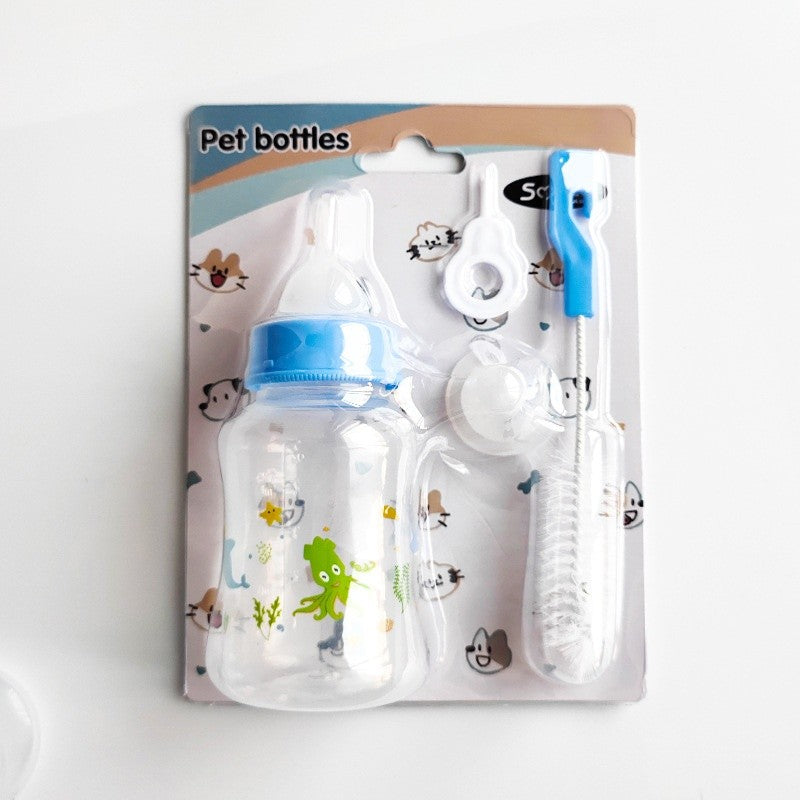 125ml Pet Nursing Bottle - Newborn Kitten/Puppy Feeder with Silicone Nipple for Milk & Water