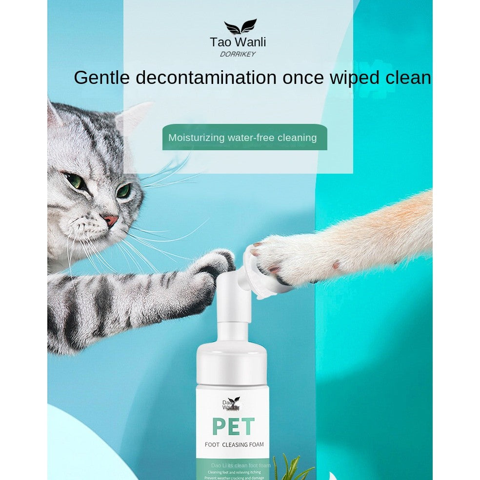 Pet Paw Cleanser Foam 150ml - No Rinse Dog/Cat Foot Wash, Gentle Cleaning for Dirty Paws