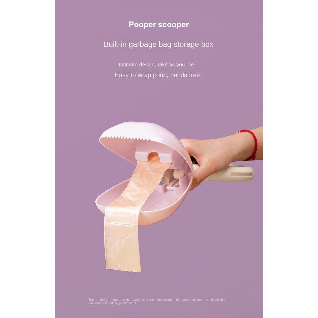 Portable Dog Poop Scooper - Built-in Waste Bags for On-the-Go Cleanup
