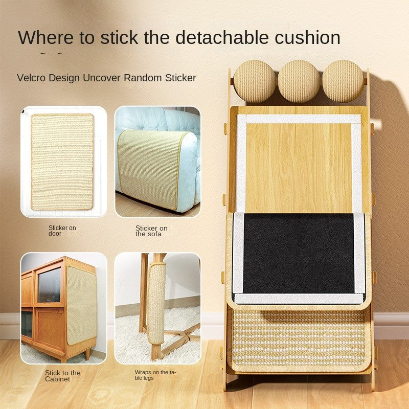 Triangle Sisal Cat Scratching Post - Wall-Mounted Triangle Scratch Board for Furniture Protection