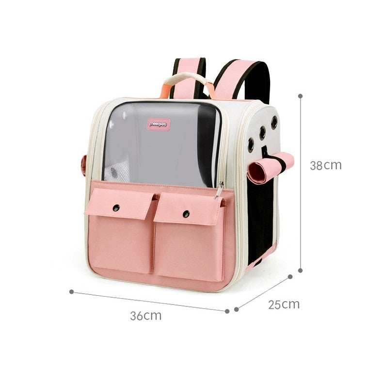 Large cat backpack carrier-breathable, hands-free pet travel bag for outdoor/hiking