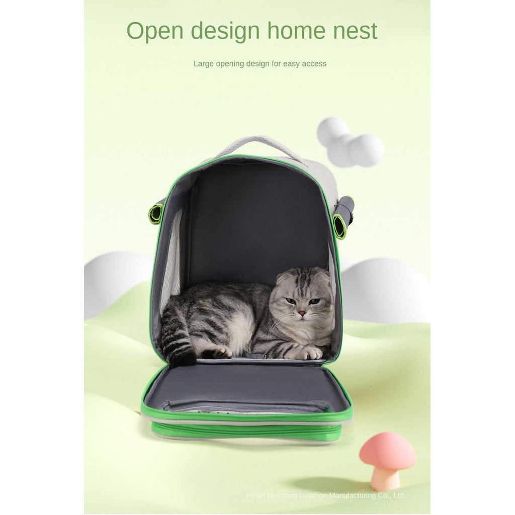 Portable Cat Backpack, Large Space & Breathable, Hands-Free Pet Carrier for Travel/Hiking