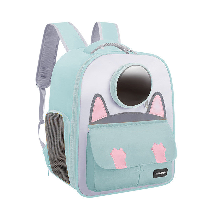 Cute Cartoon Cat Backpack Carrier - All-Season Breathable Pet Bag (Handheld/Shoulder Carry)