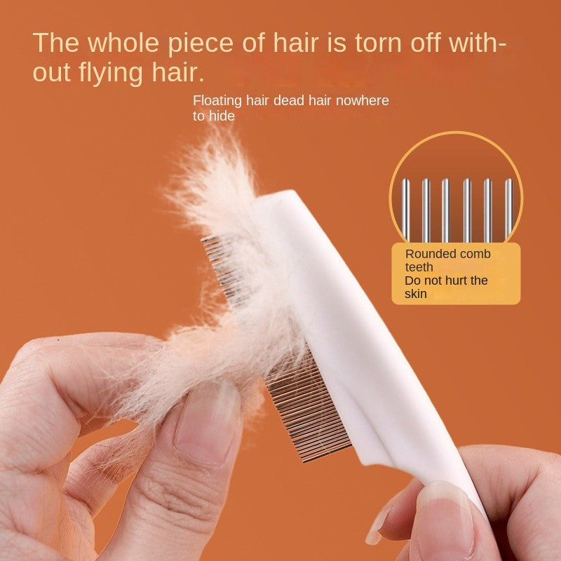 Pet Grooming Comb - Stainless Steel Dog & Cat Brush for Fleas, Dense Teeth