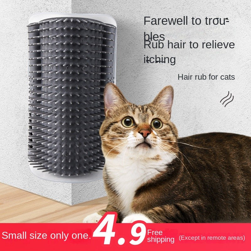Cat Self-Grooming Toy - Corner Scratching Post with Catnip for Rubbing & Play