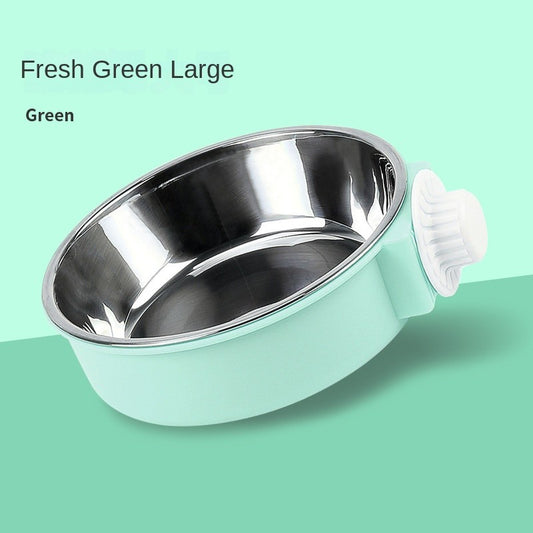 Anti-tip stainless steel Pet Bowl-non-slip hanging dog/cat food & water dish