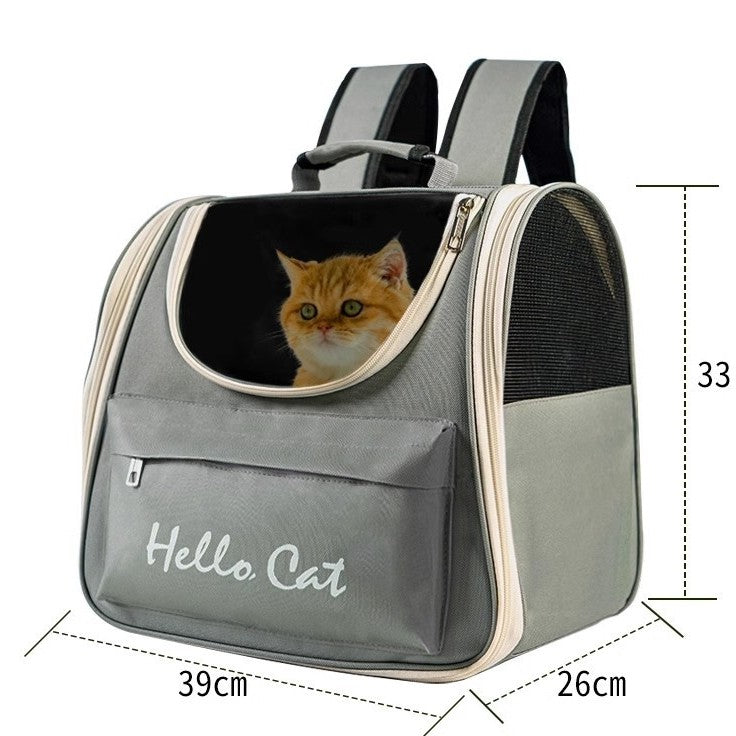Dual-use carry bag Stylish Floral Print Cat Backpack Carrier - Breathable & Foldable Pet Travel Bag for Outings