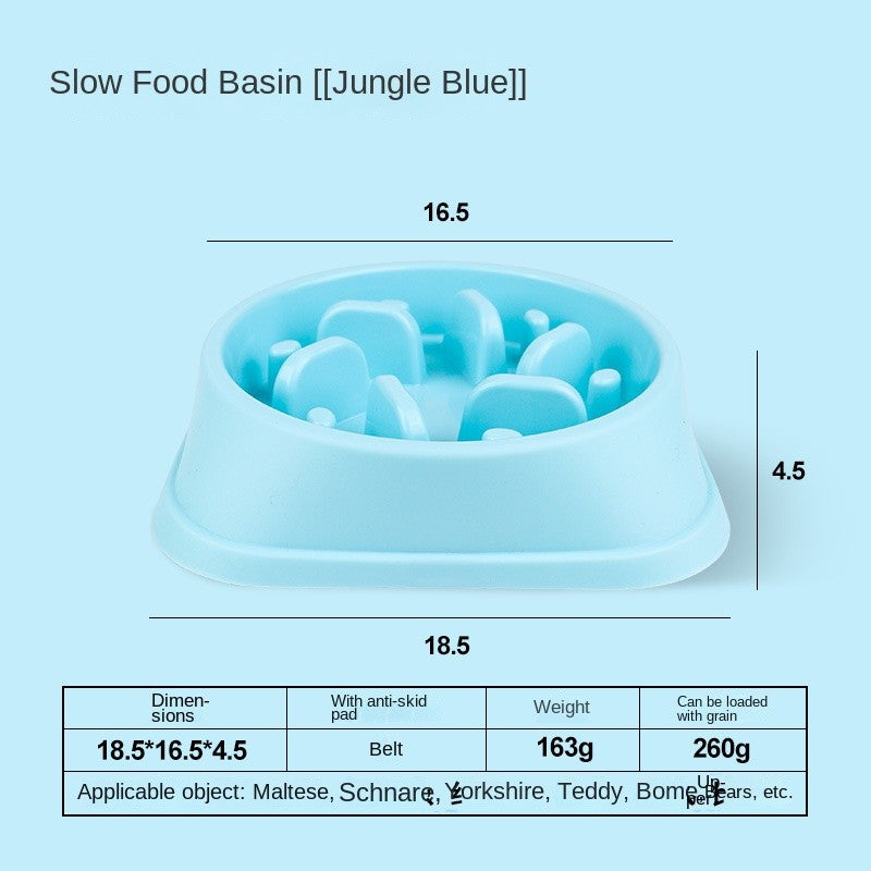 16.5CM Slow Feeder Dog Bowl – Perfect Size for Medium Breeds | Anti-Gulp Maze Design with Non-Slip Base