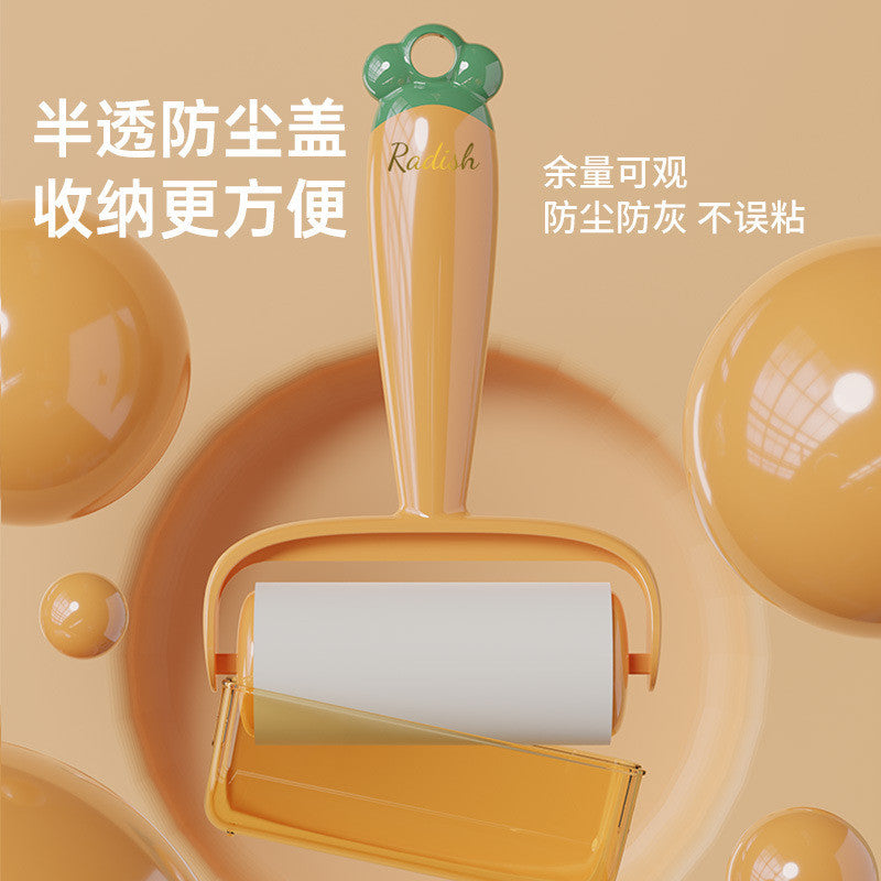 16CM Carrot Pet Hair Roller - Sticky Lint Remover for Clothes, Furniture, Car Seats (Tear-off Paper)