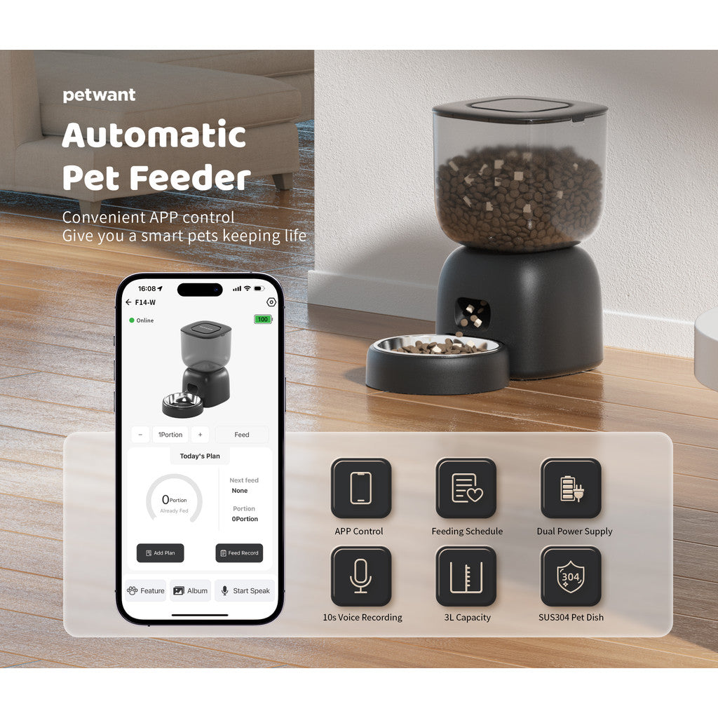 Kopipets Local Seller Smart Pet Feeder(4L) & Water Dispenser(3L) Set with HD Camera WiFi App Control