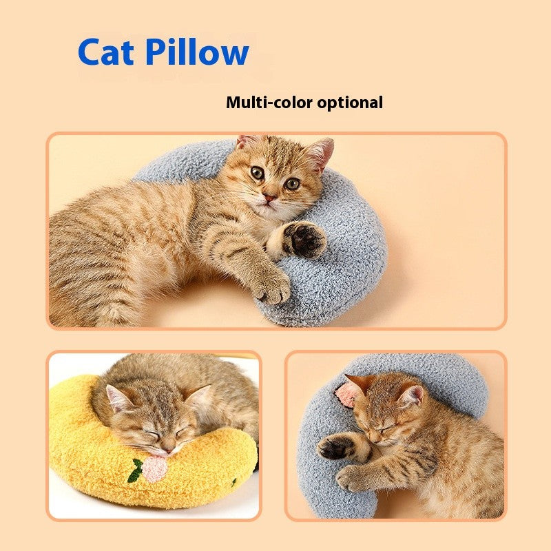 Kopipets Local Seller 27cm Soft Pet Pillow Pets Cute U Shape Cozy Sleeping Pillow for Kittens Beds