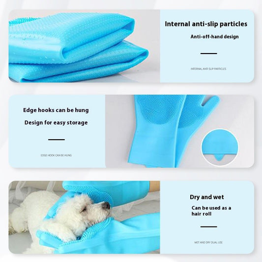 Kopipets Local Seller 33x14.5cm Silicone Pet Bath Gloves Dogs&Cats Massage Soft Waterproof SPA