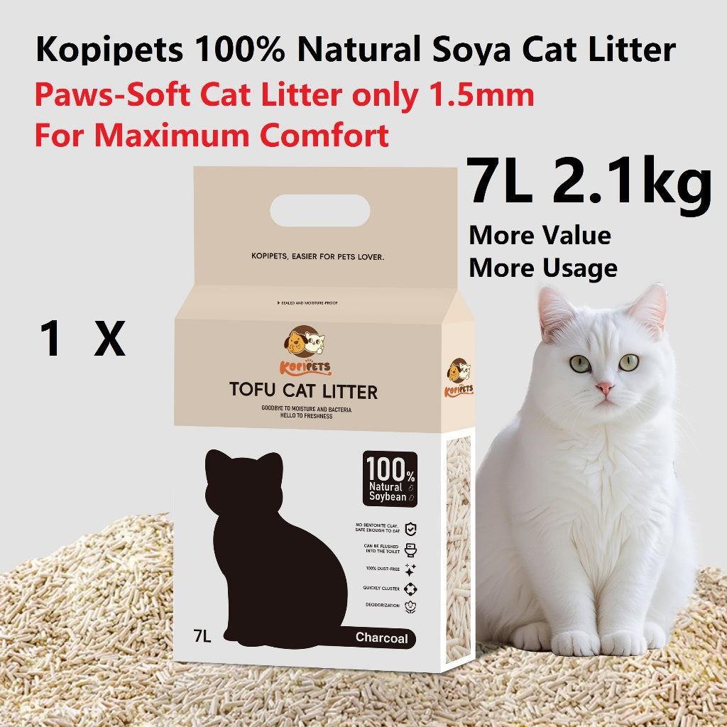 Kopipets BUNDLE OF 7 SG No.1 Safest 100% Natural Tofu Cat Litter 7L(2.1kg) 1.5mm Soya Hypoallergenic